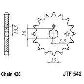 Reťazové koliečko JT JTF 542-13 13T, 428